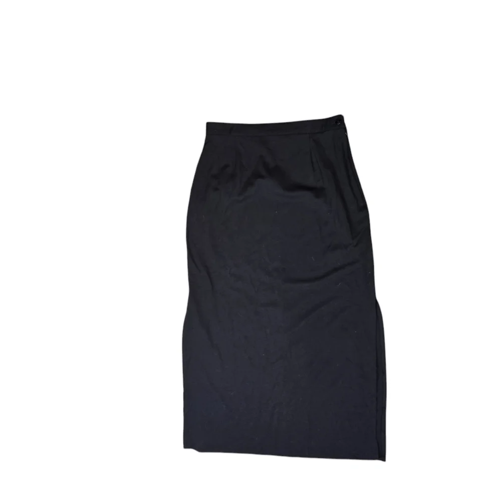 Vtg 70s 80s Jay Peters black midi skirt made usa